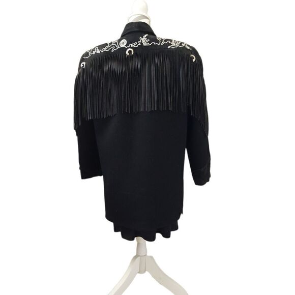 Alan Michael USA suede & leather fringe jacket - Picture 2 of 8
